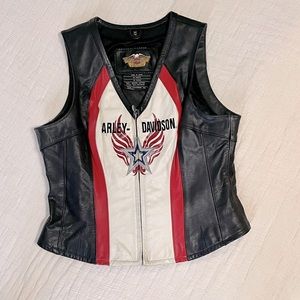 Women’s Harley Davidson Rapid City Leather Vest size Medium Great Condition!